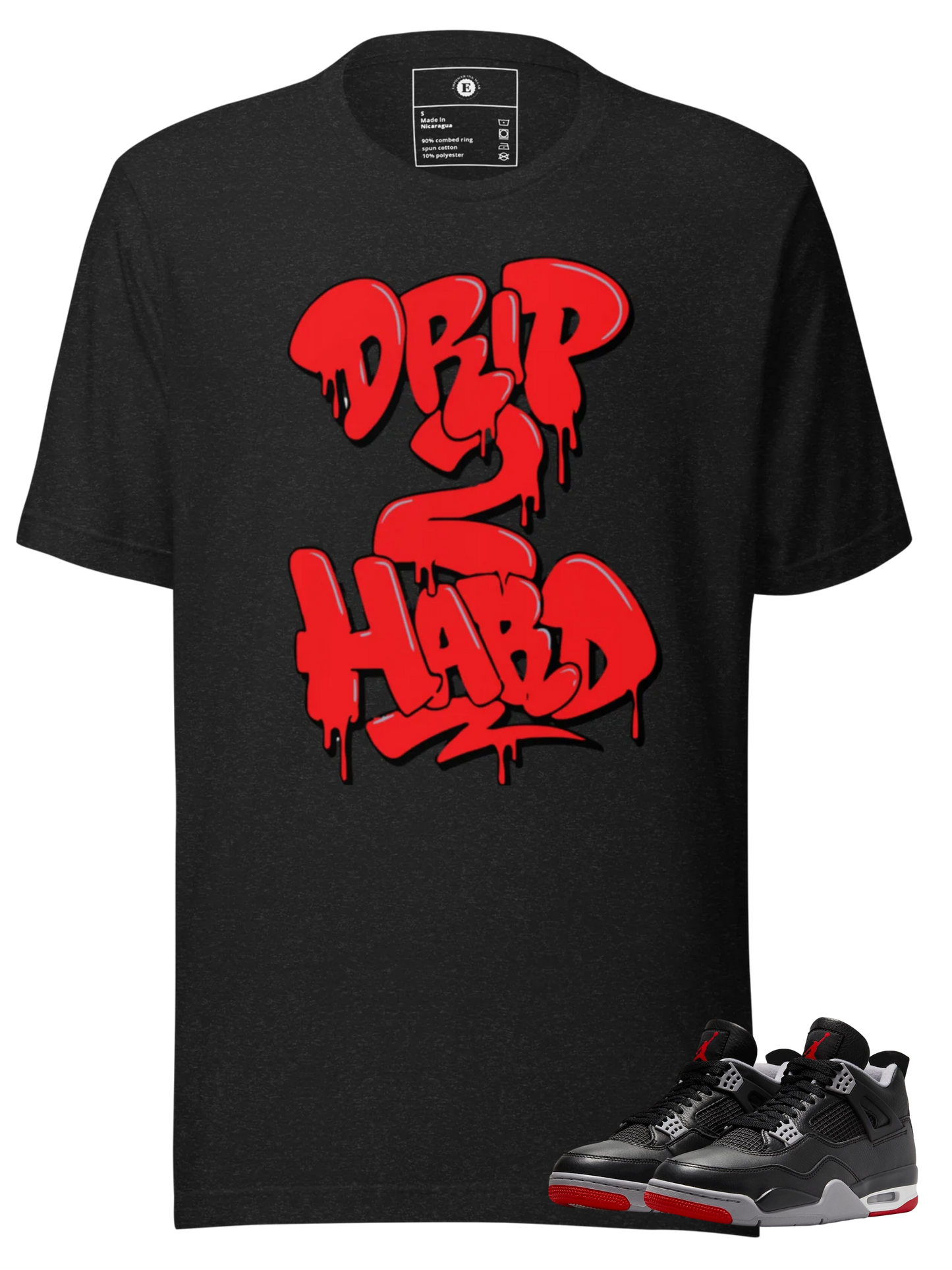 AJ4 Bred Reimagined Drip Too Hard Unisex T-Shirt