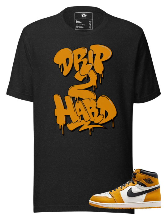 AJ1 Yellow Ochre Drip Too Hard Unisex T-Shirt