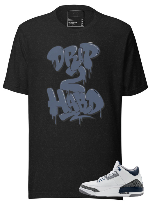 AJ3 Midnight Navy Drip Too Hard Unisex T-Shirt