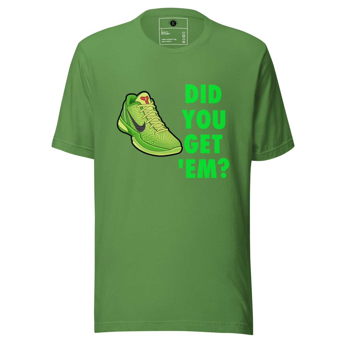 Kobe 6 Grinch Unisex t-shirt