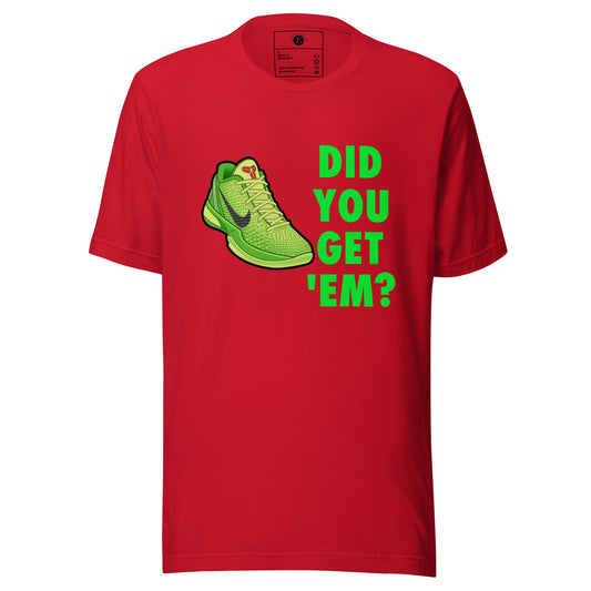 Kobe 6 Grinch Unisex t-shirt